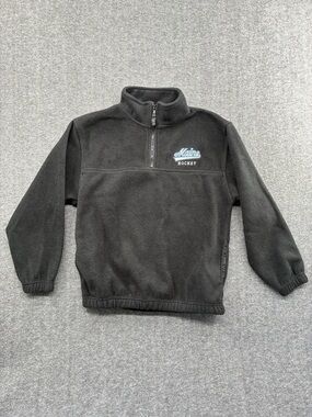 Maine Hockey Black Kids Fleece Quarter-Zip Pullover